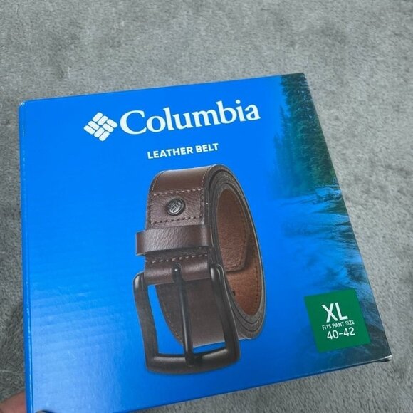 Columbia XL Leather Belt Brown Fits Pants Size 40-42 a0748 - Picture 1 of 3